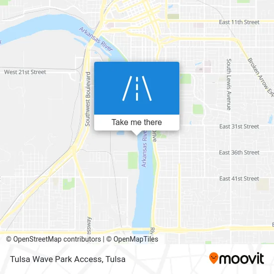 Tulsa Wave Park Access map