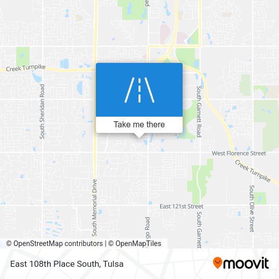 East 108th Place South map