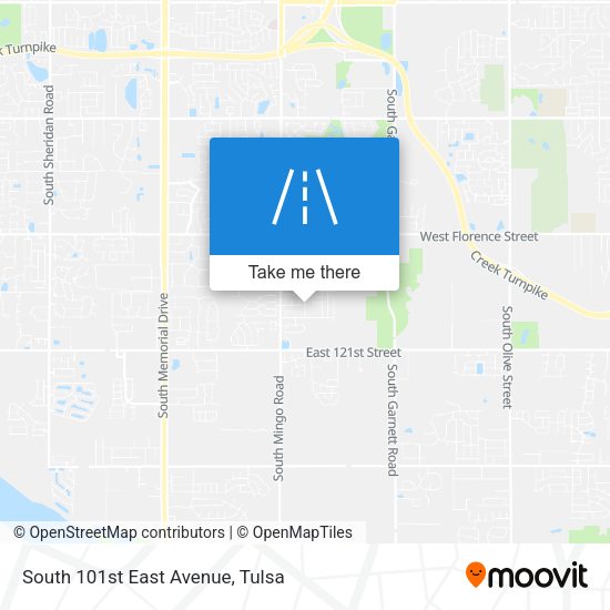 South 101st East Avenue map