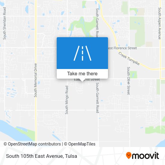 South 105th East Avenue map