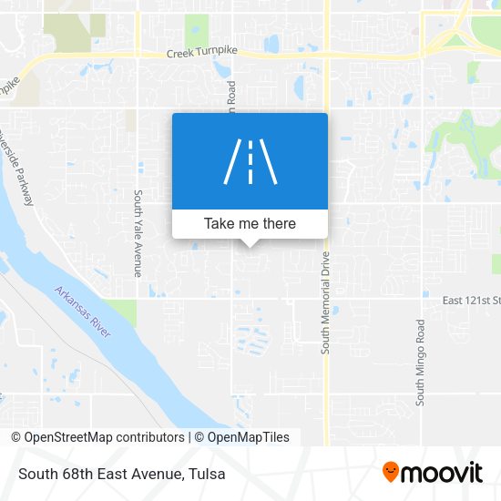 South 68th East Avenue map