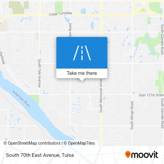South 70th East Avenue map