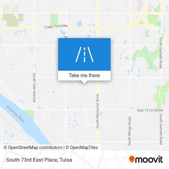 South 73rd East Place map