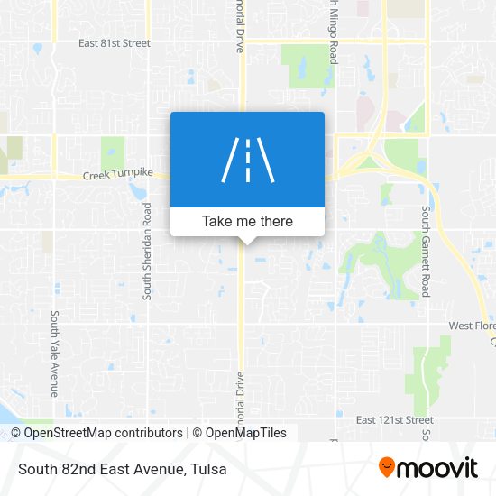 South 82nd East Avenue map