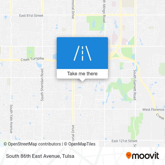 Mapa de South 86th East Avenue