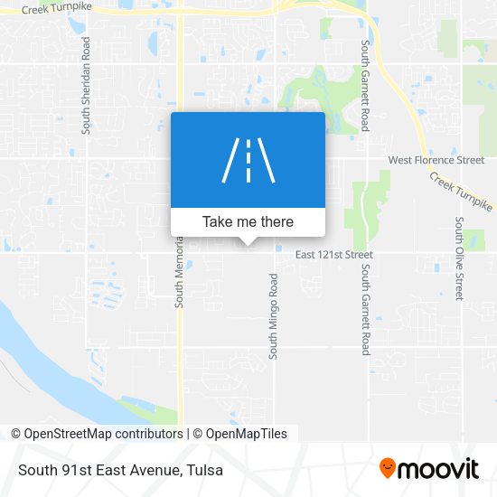 South 91st East Avenue map
