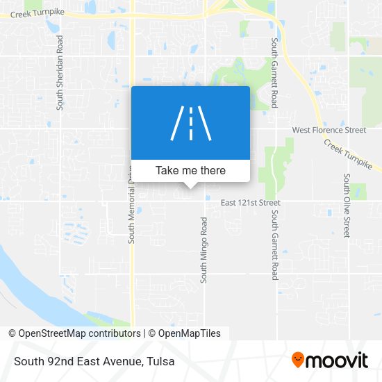 South 92nd East Avenue map