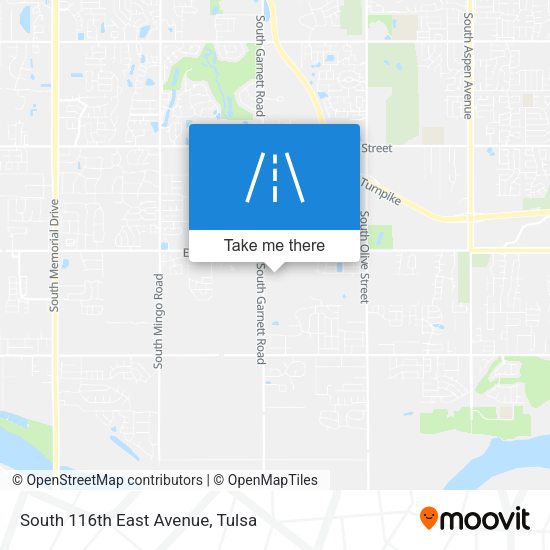 Mapa de South 116th East Avenue