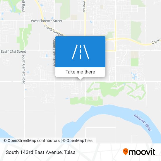 South 143rd East Avenue map