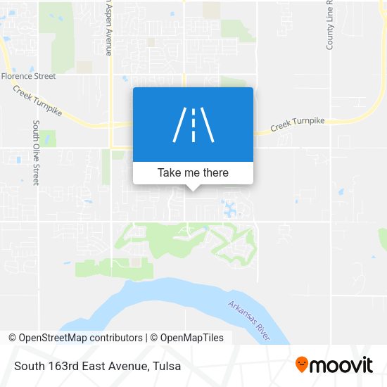 South 163rd East Avenue map