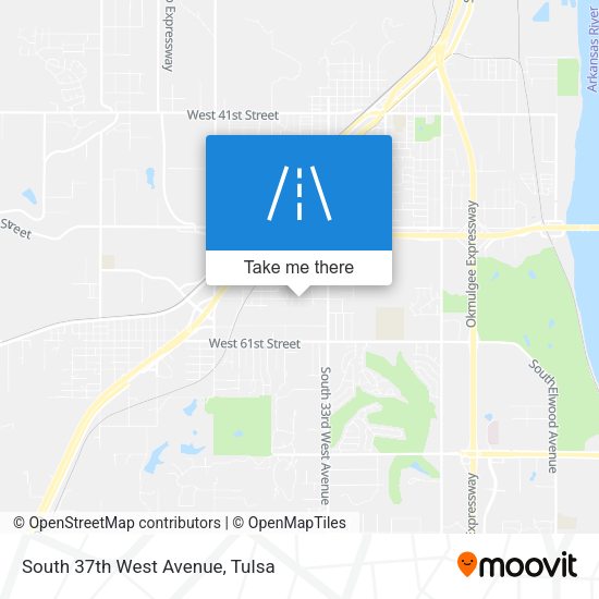 Mapa de South 37th West Avenue