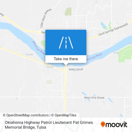 Oklahoma Highway Patrol Lieutenant Pat Grimes Memorial Bridge map