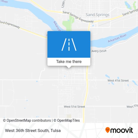 West 36th Street South map