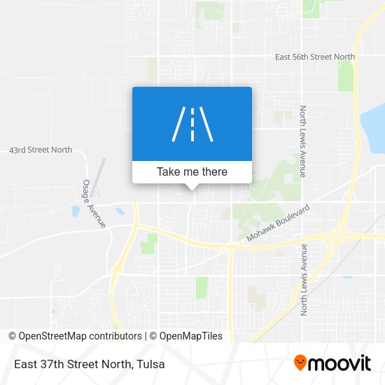 East 37th Street North map