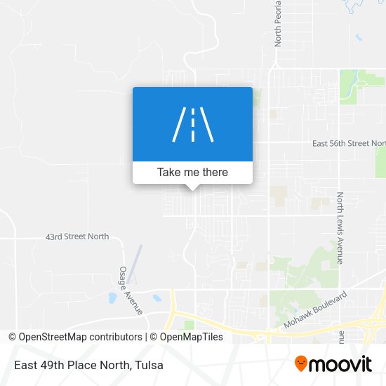 East 49th Place North map