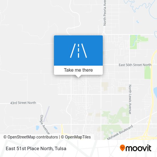 East 51st Place North map