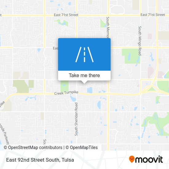 Mapa de East 92nd Street South