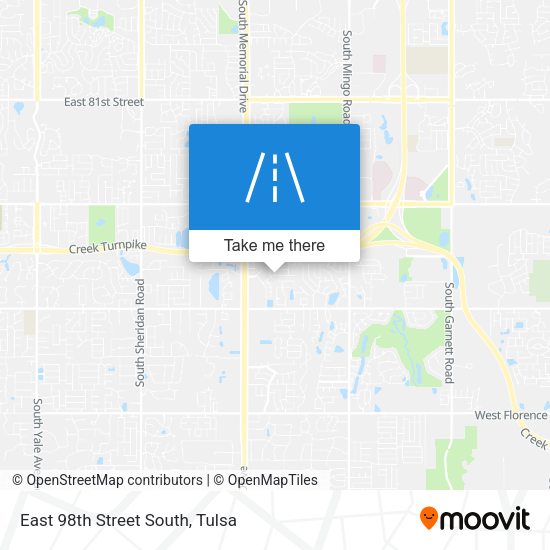 East 98th Street South map