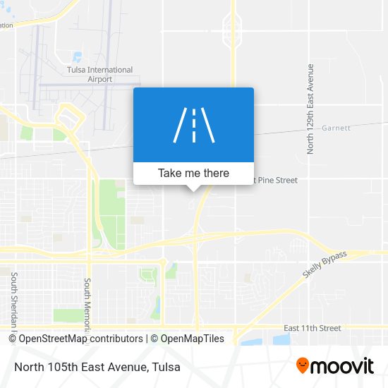 North 105th East Avenue map