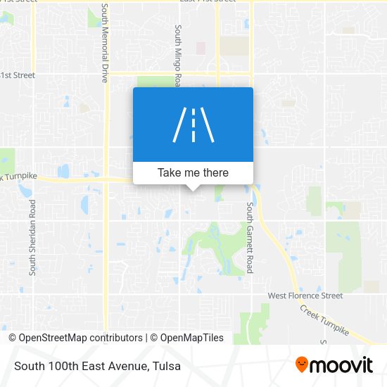 South 100th East Avenue map