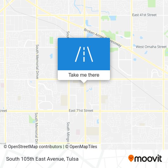 South 105th East Avenue map