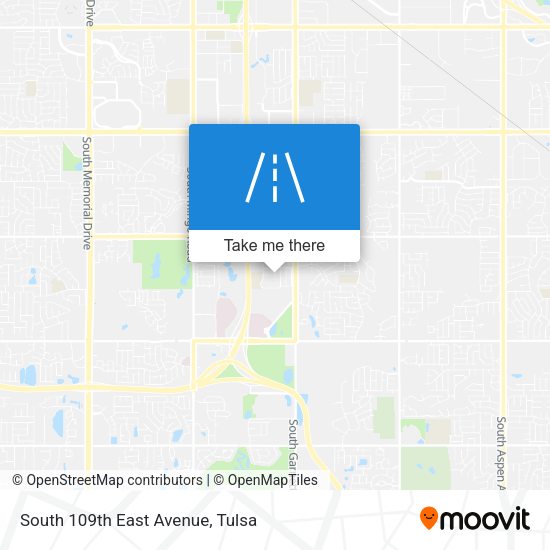 South 109th East Avenue map