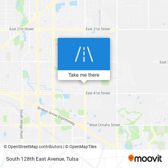 South 128th East Avenue map