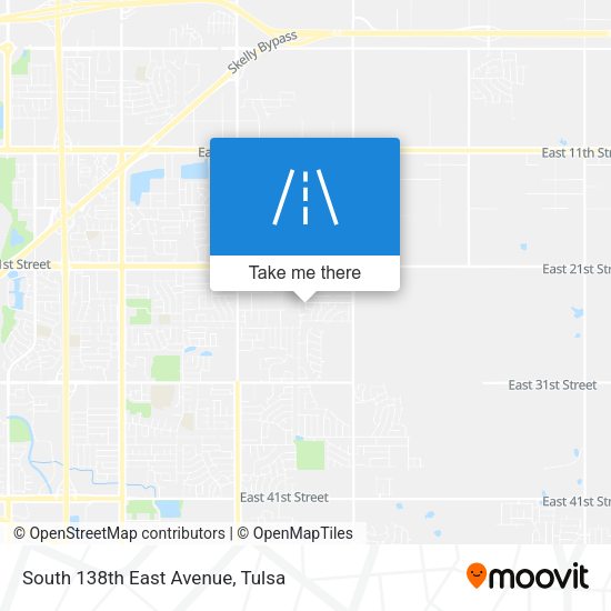 South 138th East Avenue map