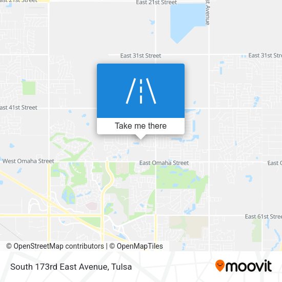 South 173rd East Avenue map