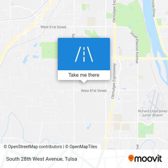 South 28th West Avenue map