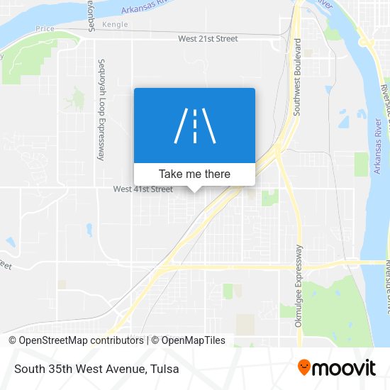 South 35th West Avenue map