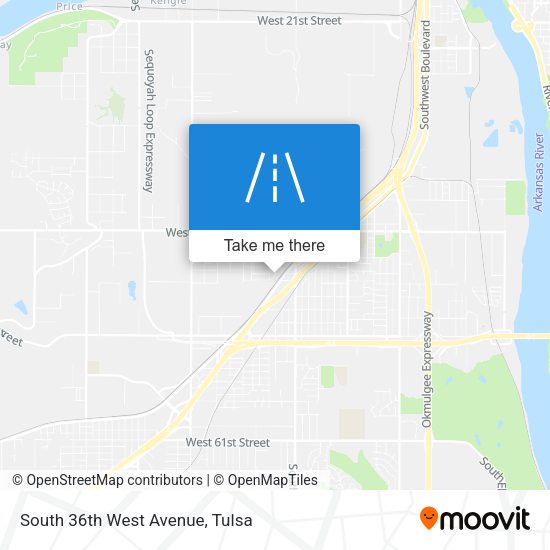 South 36th West Avenue map