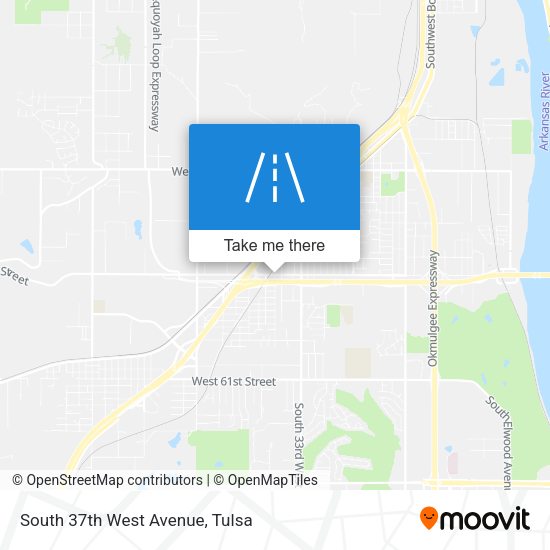 Mapa de South 37th West Avenue
