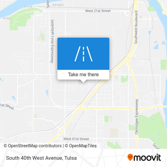 South 40th West Avenue map