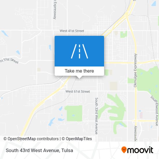 South 43rd West Avenue map