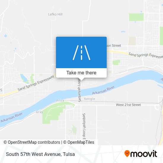 South 57th West Avenue map