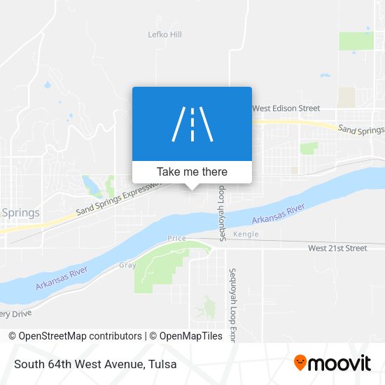 South 64th West Avenue map