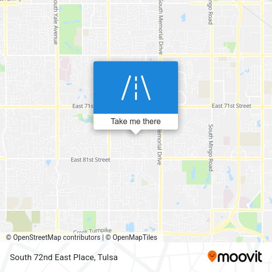 South 72nd East Place map