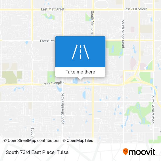South 73rd East Place map