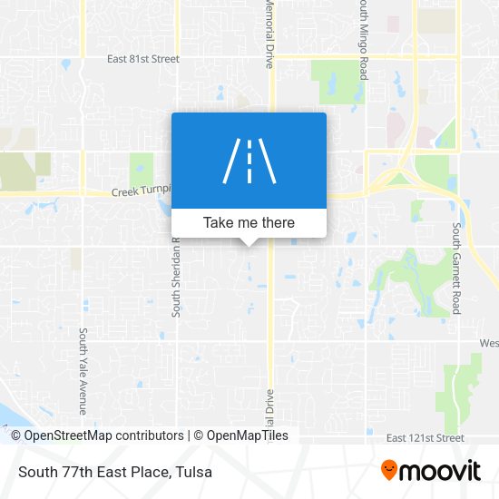 South 77th East Place map