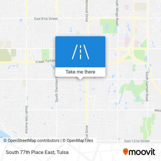 South 77th Place East map