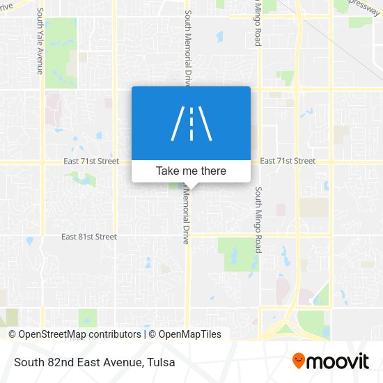 South 82nd East Avenue map