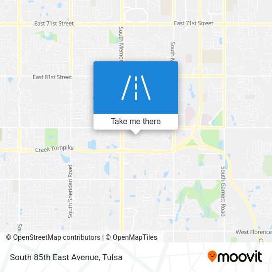 South 85th East Avenue map