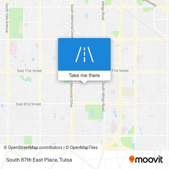 South 87th East Place map