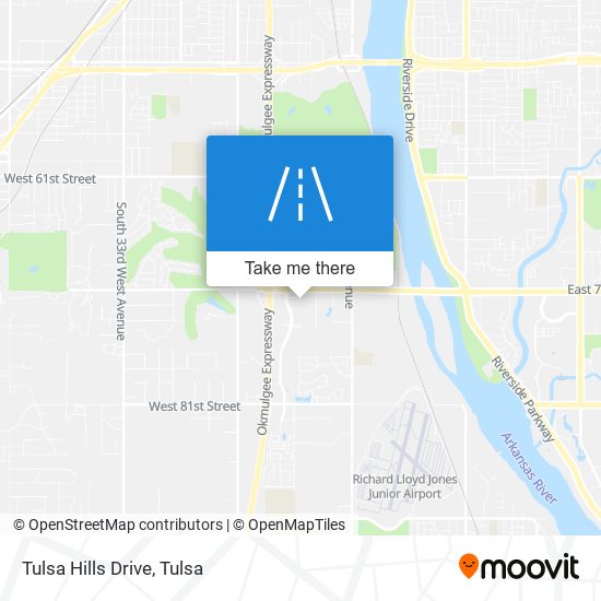 Tulsa Hills Drive map