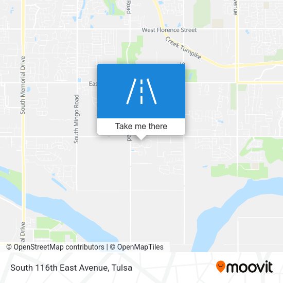 South 116th East Avenue map