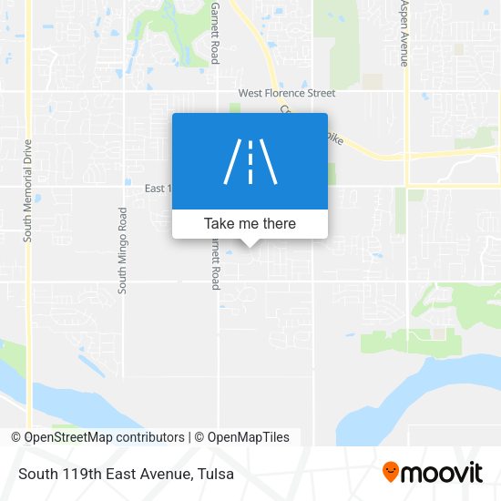 South 119th East Avenue map