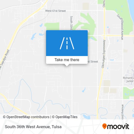 South 36th West Avenue map