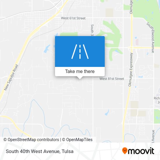 South 40th West Avenue map