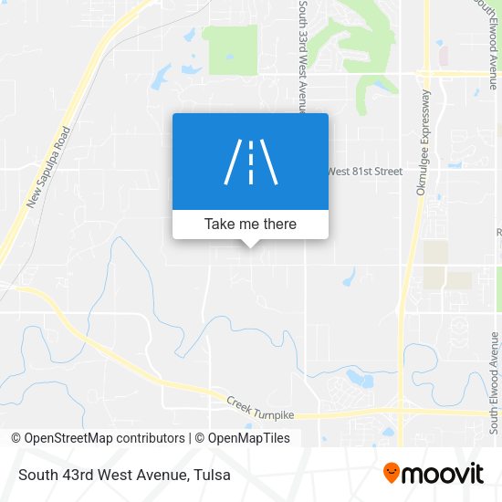 South 43rd West Avenue map